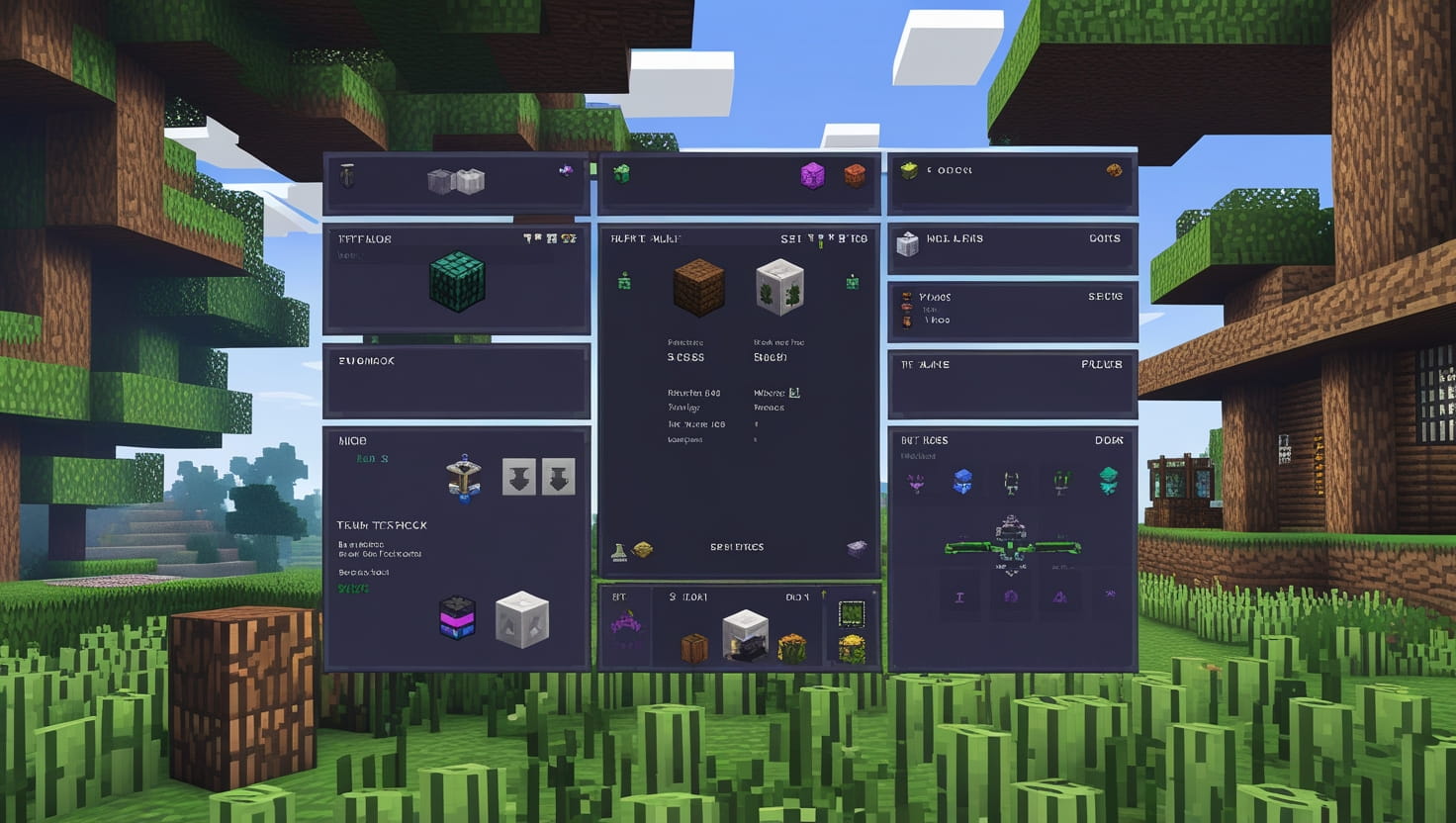Dark UI Transparent Texture Pack (1.21) – MCPE/Bedrock